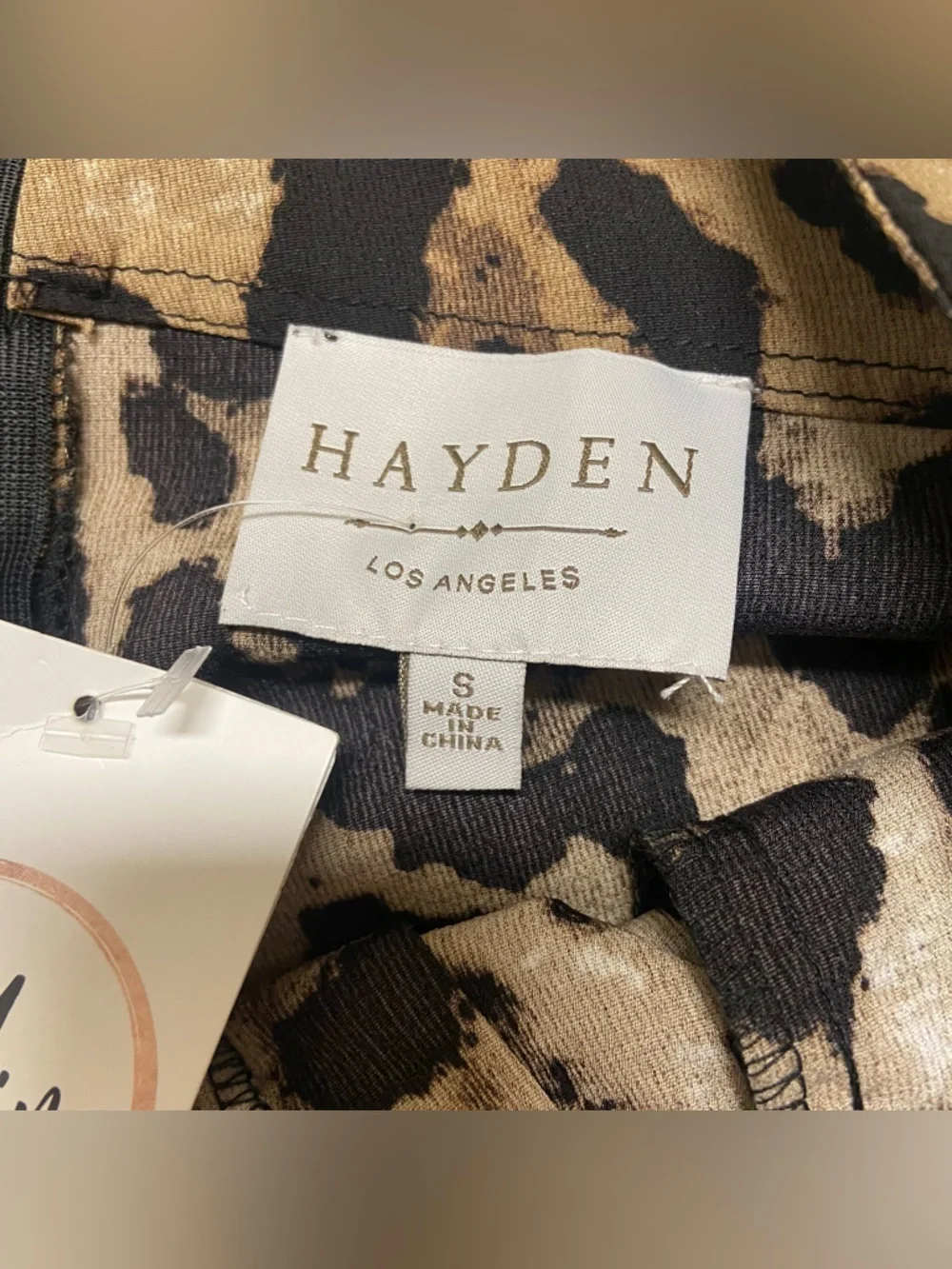 Hayden Los Angeles Leopard-Print Pleated Swing Shorts Size S Tan & Black Spring
